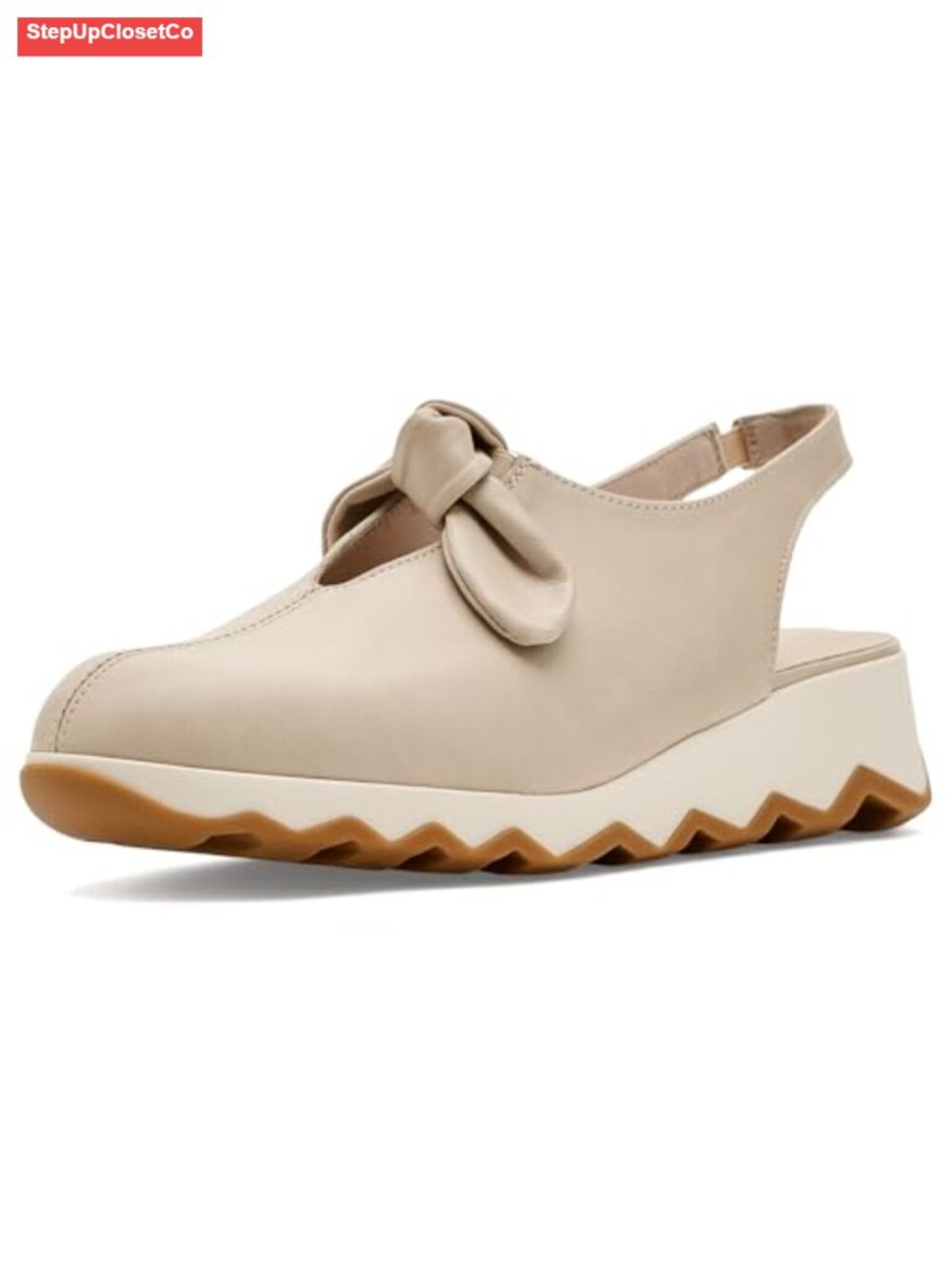 Knotted Detail Fashion Sneakers with Wedge Heel and Serrated Sole